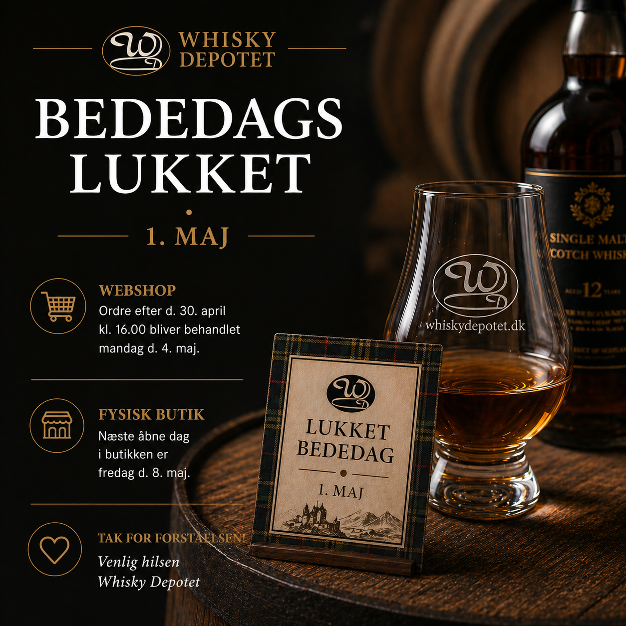 Lukket bededag 1 maj 2026